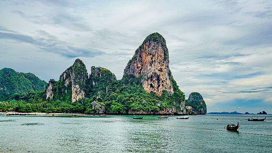 南怡岛泰国甲米莱利海滩奥南海滩背景