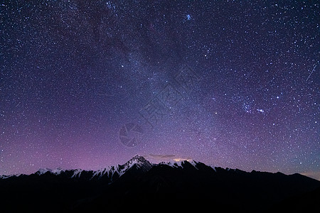 贡嘎雪山银河流星摄影照片图片