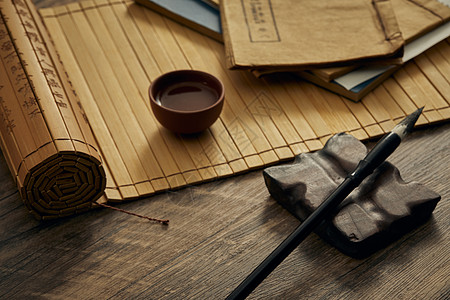 中国风纹理毛笔书法传统文化素材背景