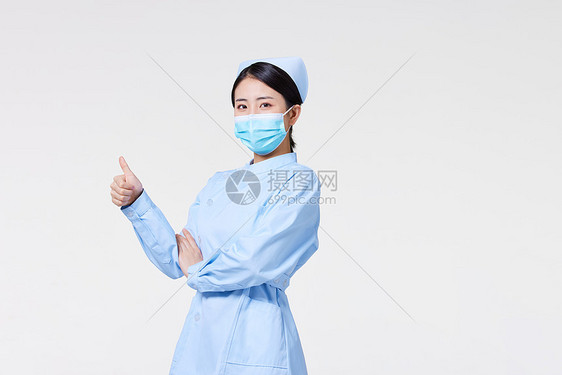戴口罩的护士形象点赞图片