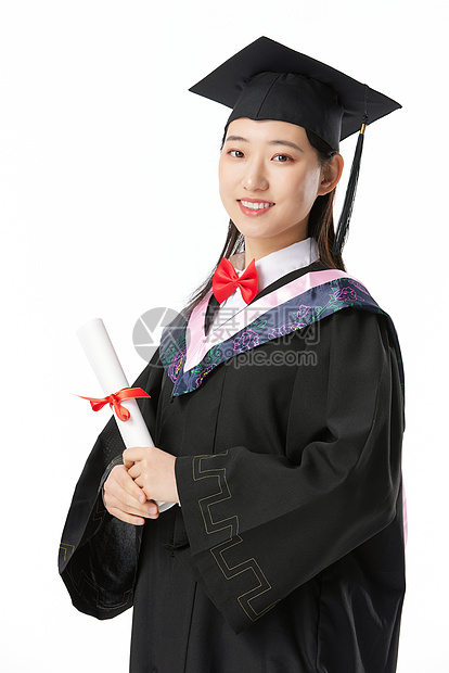 穿学士服的女大学毕业生高清图片下载 正版图片501717349 摄图网