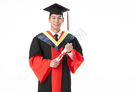 穿博士服的男博士毕业生图片素材