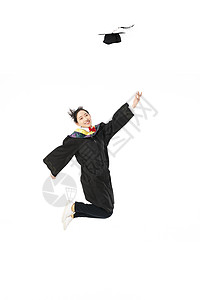 女大学毕业生跳跃动作图片