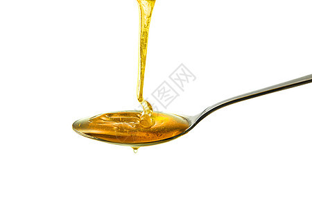 蜂蜜从勺子上滴下背景图片