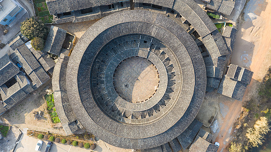 福建省客家土楼广东梅州客家土楼花萼楼背景