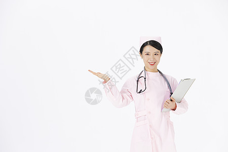 抱着文件夹的护士展示高清图片
