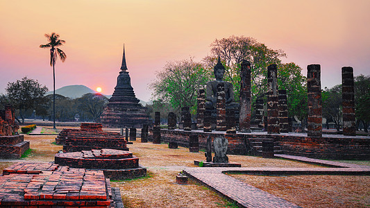 泰国世界遗产素可泰历史古城遗迹图片