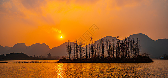 拍摄贵州山河日落日出唯美夕阳素材高清图片