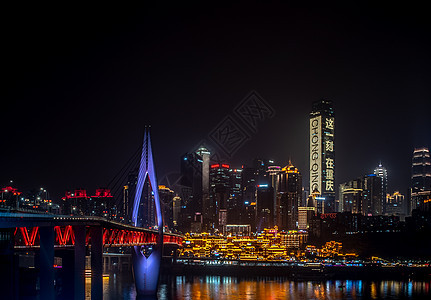 重庆地标建筑夜景背景图片
