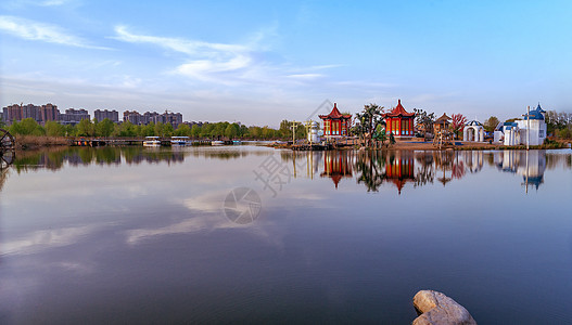 呼和浩特城市公园景观背景图片