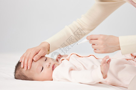 孕前检查生病发烧的婴儿小宝宝背景