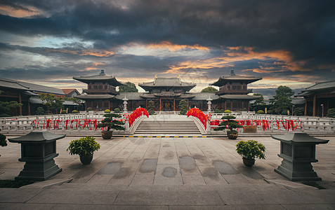 上海建筑黑白宝山寺背景