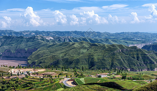 内蒙古黄河弯道景观背景图片