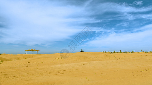 内蒙古库布其沙漠春季景观背景图片