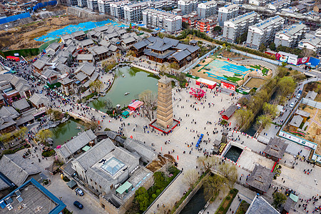 洛阳郊区玄奘寺洛阳洛邑古城背景