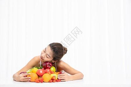 女性健康饮食背景图片