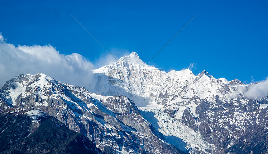 云南迪庆梅里雪山山峰真容图片