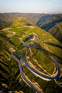 临潼骊山盘山路航拍图片