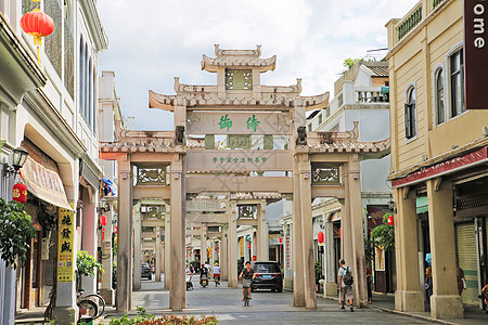 潮州牌坊街古建筑街景高清图片