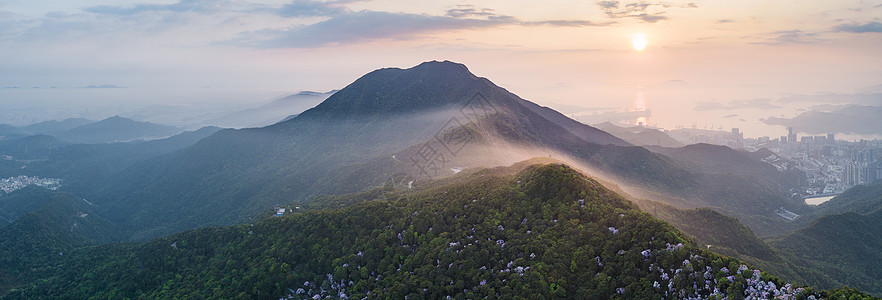 深圳旅游景点深圳梧桐山日出背景