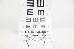 视力表与眼镜创意静物图片