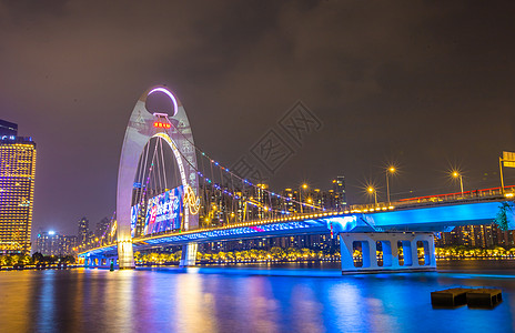 猎德大桥夜景广州珠江新城夜景航拍背景