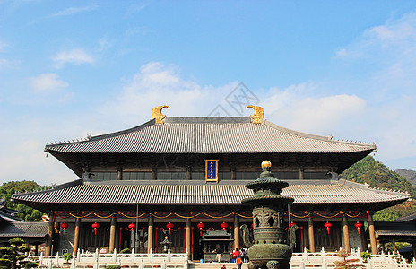 浙江溪口弥勒佛道场雪窦寺背景图片