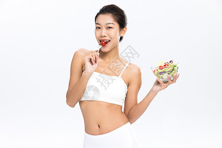 健身女性均衡饮食背景图片