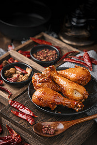 香辣鸡腿香辣美食鸡腿背景