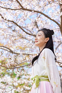 古风汉服樱花美女图片