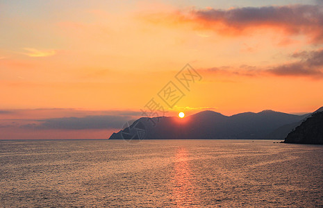 夏日午后海边欧洲海岛日落背景