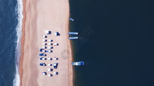 海南地标海南琼海博鳌玉带滩航拍背景