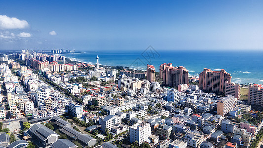 航拍海南琼海著名旅游地博鳌小镇背景图片