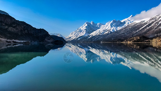 西藏然乌湖自然风光航拍背景图片