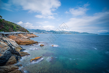 深圳大梅沙旅游区海滩礁石背景图片