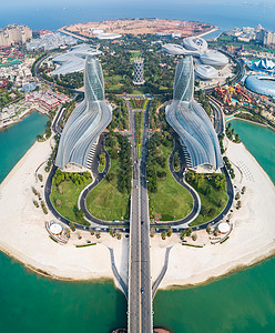 迪拜水上酒店海南瞻洲市海花岛双子塔酒店背景