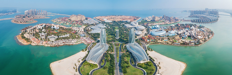 迪拜水上酒店海南瞻洲市海花岛双子塔酒店背景