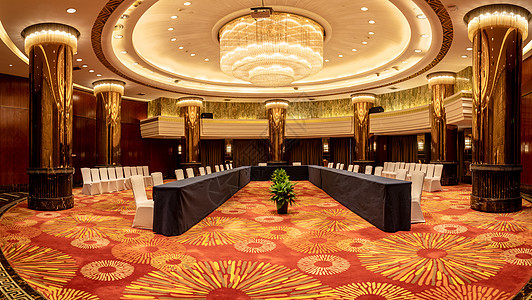 酒店大型会议厅宴会厅背景图片