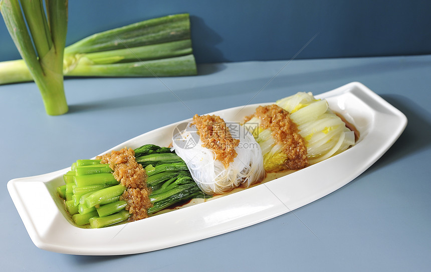 蒜蓉蒸三素美食摄影
