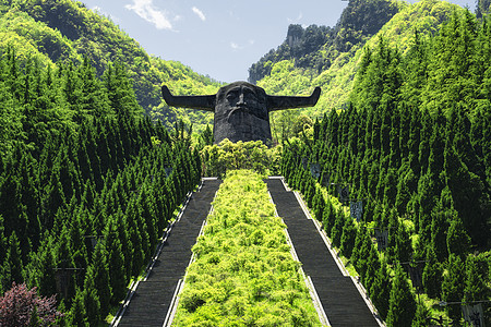 原始的湖北神农架林区神农坛背景