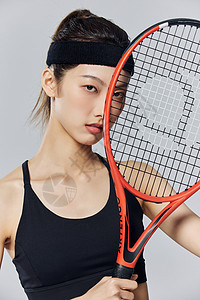 年轻活力网球美女背景图片