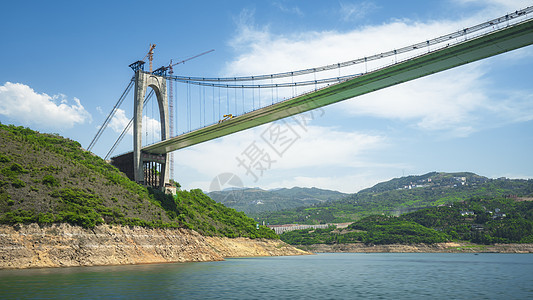 重庆巫山小三峡建设中的桥梁图片