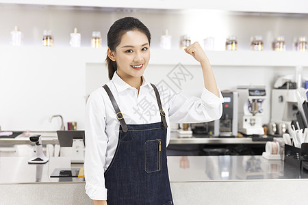 女服务员加油图片