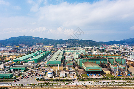 工业区里的工厂外观背景图片