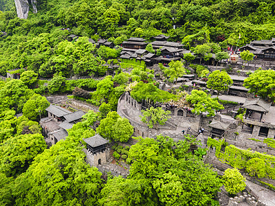 湖北5A风景区三峡人家巴王宫航拍图片