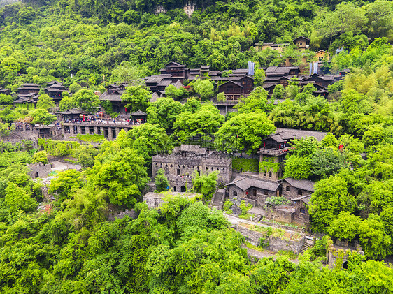 湖北5A风景区三峡人家巴王宫航拍图片