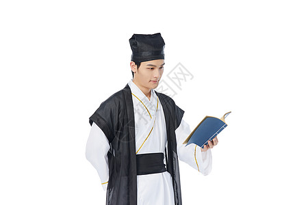 中式古装书生看书形象图片素材