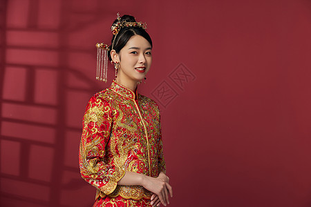 中国婚礼穿秀禾的新娘形象背景
