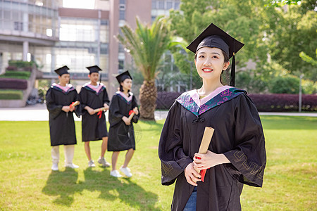 女大学生毕业照毕业季女大学生形象背景