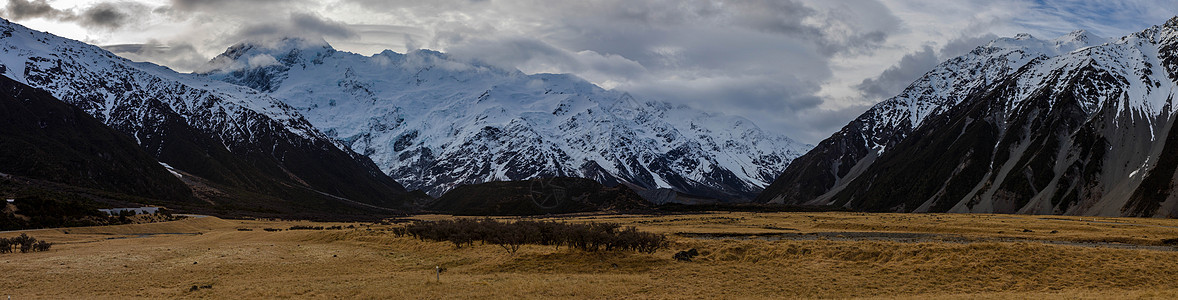 雪山与平原背景图片